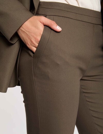 Cropped cigarette trousers khaki green women