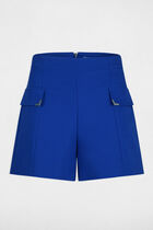 Fitted shorts with flaps electric blue women