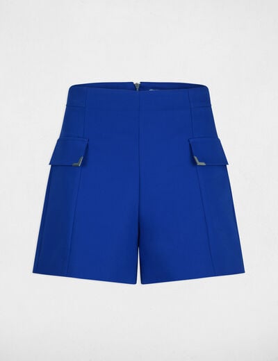 Fitted shorts with flaps electric blue women