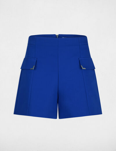 Fitted shorts with flaps electric blue ladies'