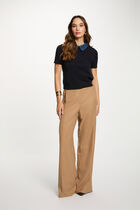 Sweater with a folded collar navy blue women