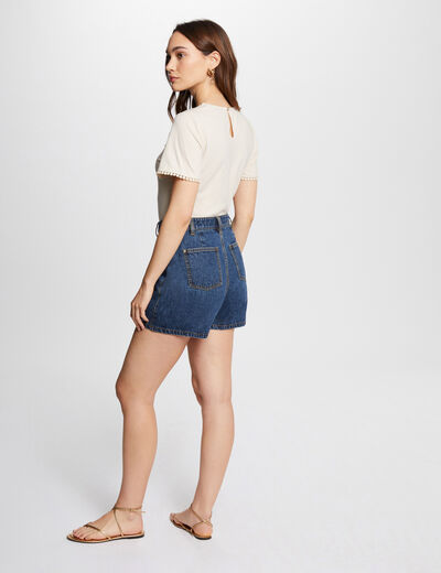 Short-sleeved t-shirt light beige women