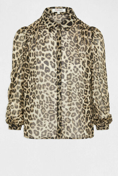 Long-sleeved printed shirt multico ladies'