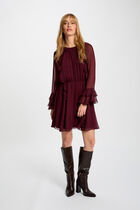 Flowy short dress plum women