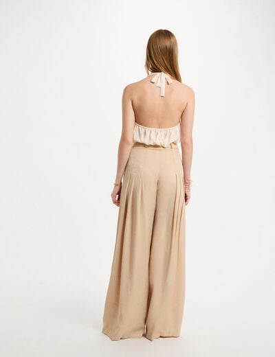 Top with lace detail cream women