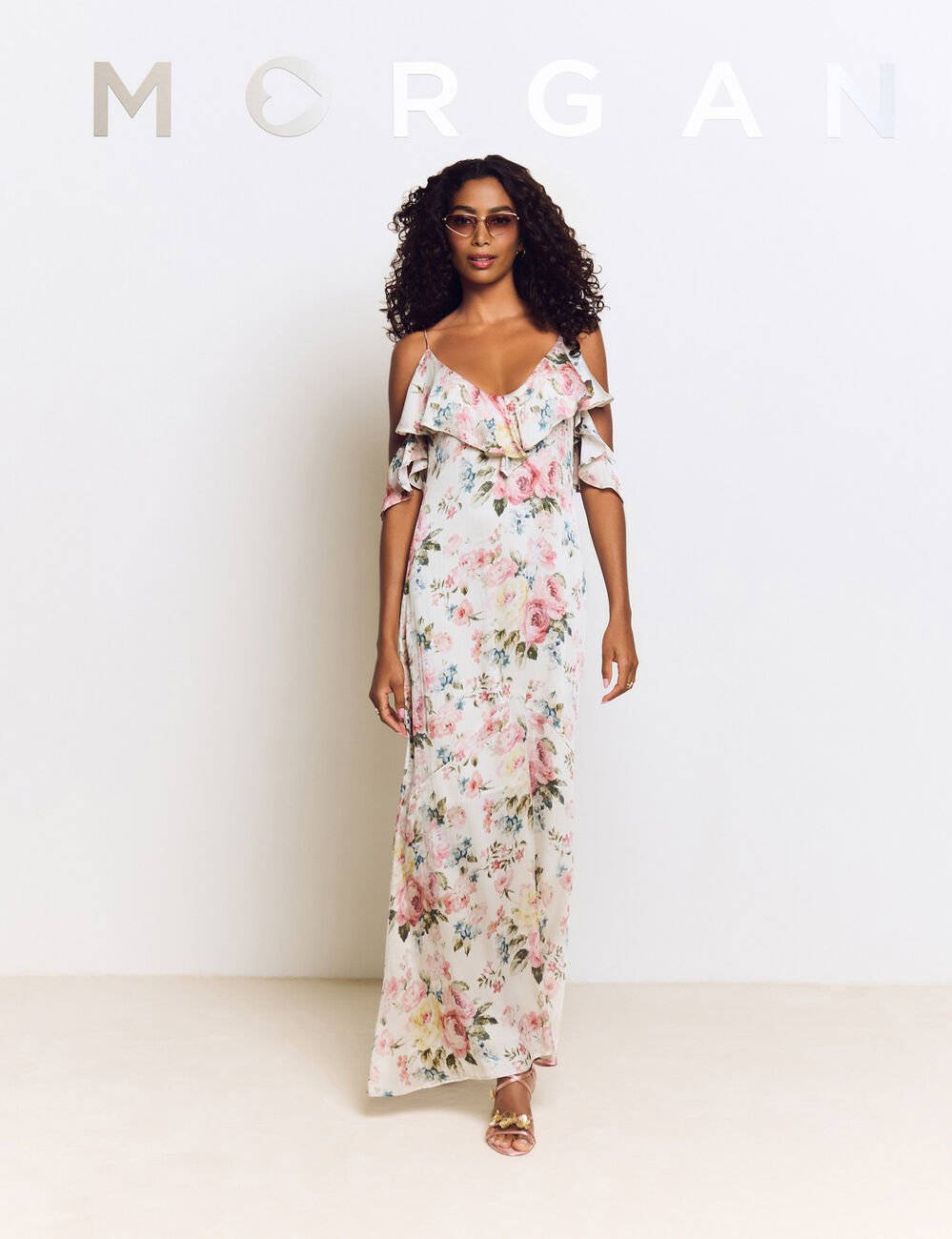 Printed maxi straight dress multicolor women