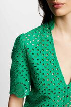 Shirt with English embroidery green women