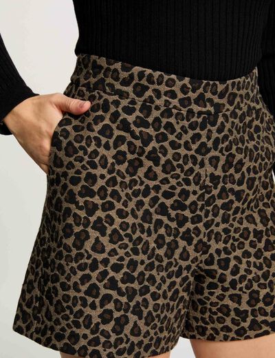 Straight shorts leopard print multicolor women