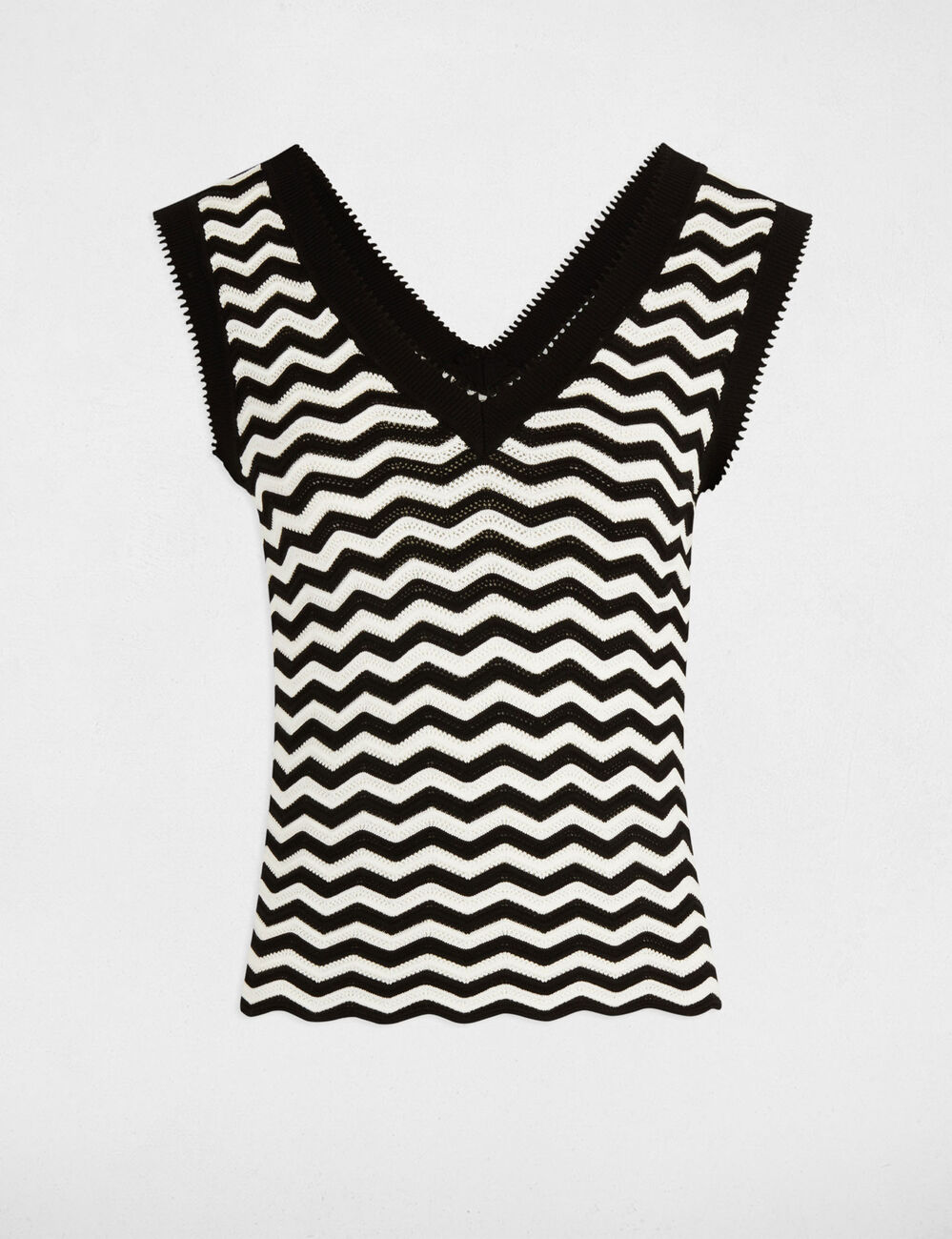 Sleeveless knitted top black women