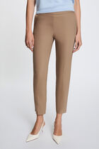 Cropped cigarette trousers taupe women