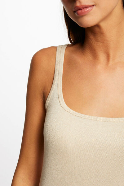 Vest top with thin straps ivory ladies'