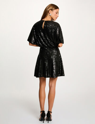 robe courte sequins noir femme black women