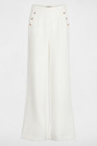 Wide leg trousers with buttons white women