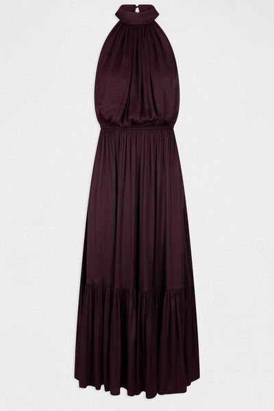 Maxi loose A-line dress plum ladies'