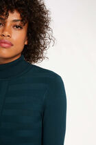 Fitted high neck sweater green women