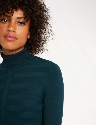 Fitted high neck sweater green women