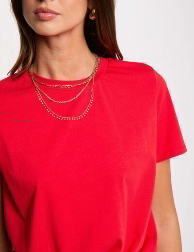 T-shirt manches courtes rouge femme