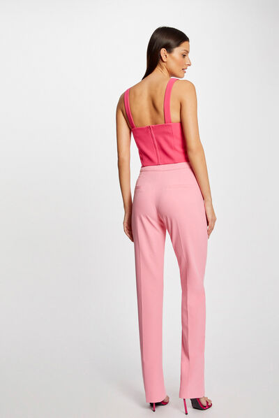 Fitted suit trousers with slits  ladies'