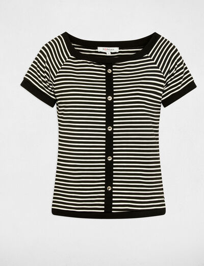 Striped Bardot t-shirt white women