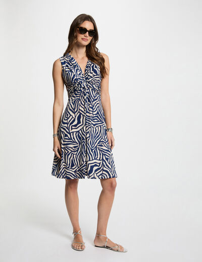 Printed fitted mini dress multicolor women