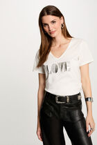 T-shirt with message ivory women
