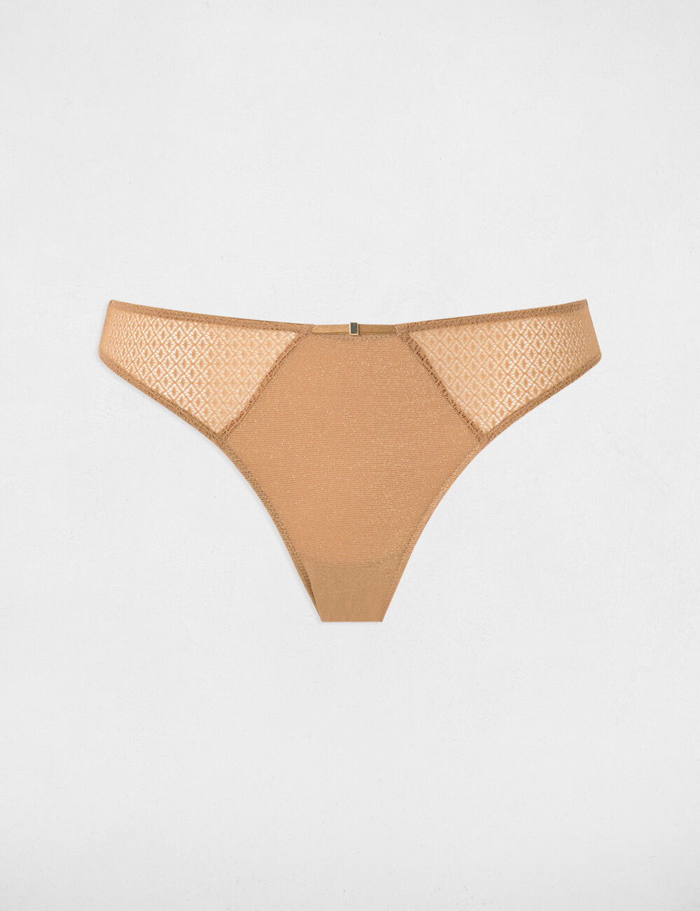 Low-rise lace knickers gold yellow women