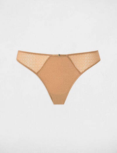 Low-rise lace knickers gold yellow women