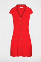 Fitted mini knitted dress orange women