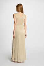 Robe longue droite jaune or femme