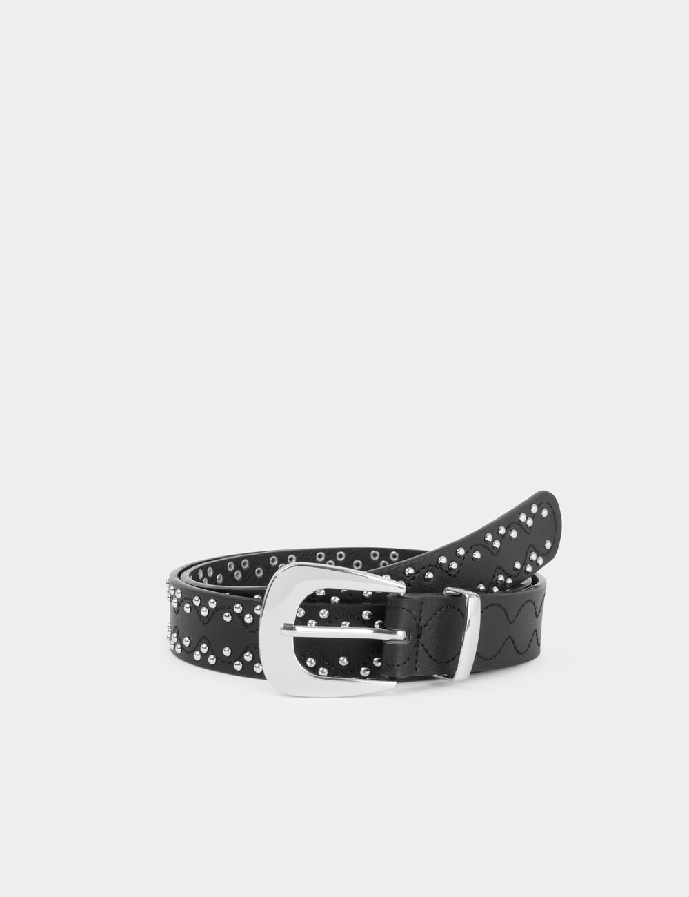 Studded slim belt black women