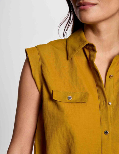 Sleeveless blouse mustard yellow women