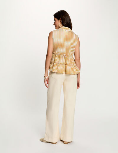 Sleeveless striped shirt multicolor women