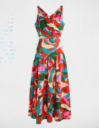 Printed maxi straight dress multicolor women