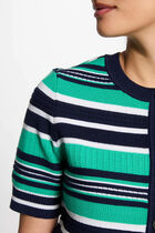 Striped jumper short-sleeves multicolor women
