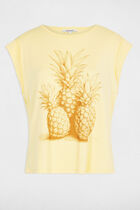 Sleeveless t-shirt light yellow women