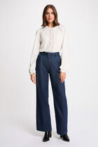 Lace high neck t-shirt white women