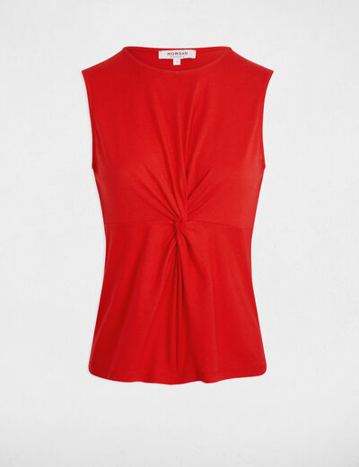 Sleeveless t-shirt red women