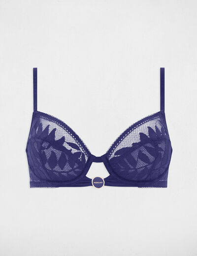 Underwired bra navy blue women