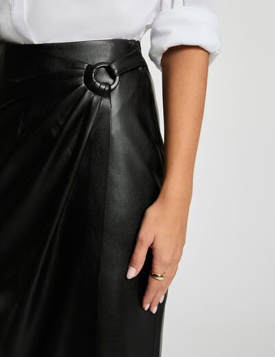 Long wrap skirt black women