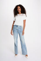 Lace t-shirt with short sleeves white women