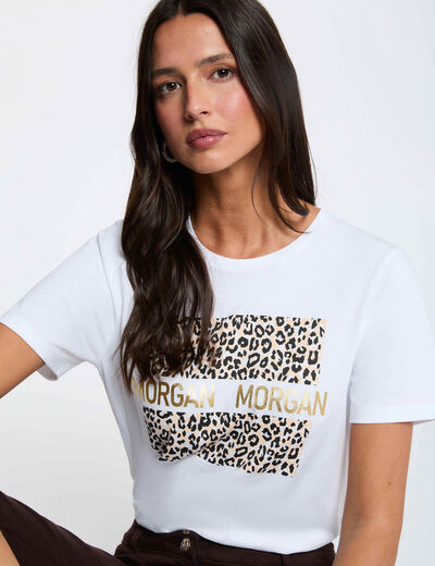 Round neck t-shirt white women
