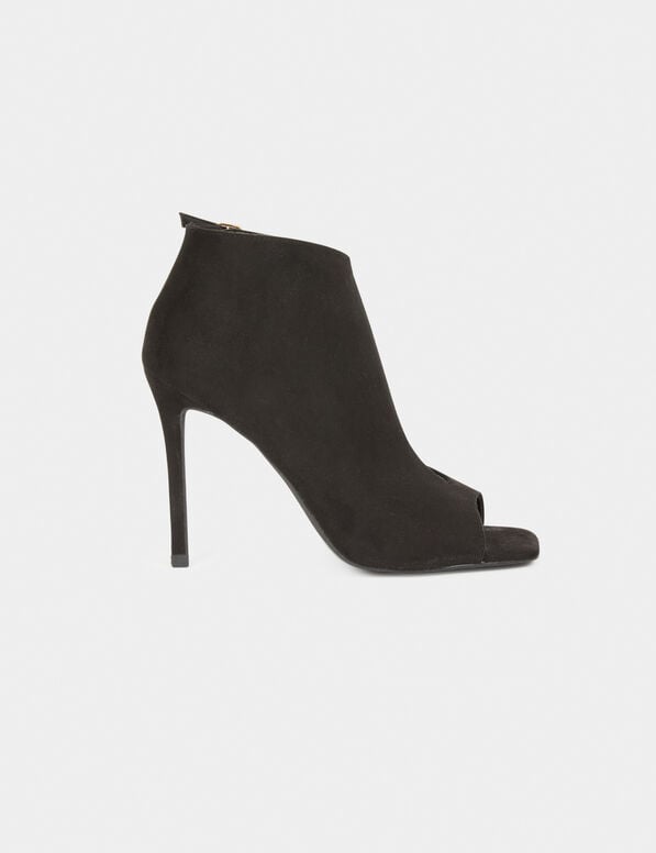 Sandales à talons demi-ouvertes noir femme