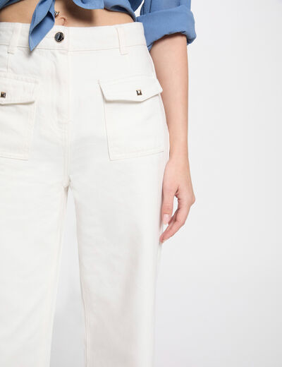 High-waist wide leg jeans white women