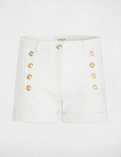Denim shorts with buttons white women