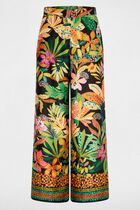Satin wide-leg trousers black women