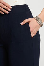 Loose wide leg trousers navy blue women