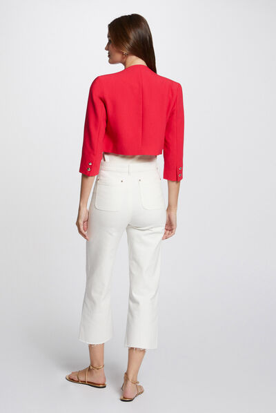 Straight jacket with 3/4-length sleeves medium red ladies'