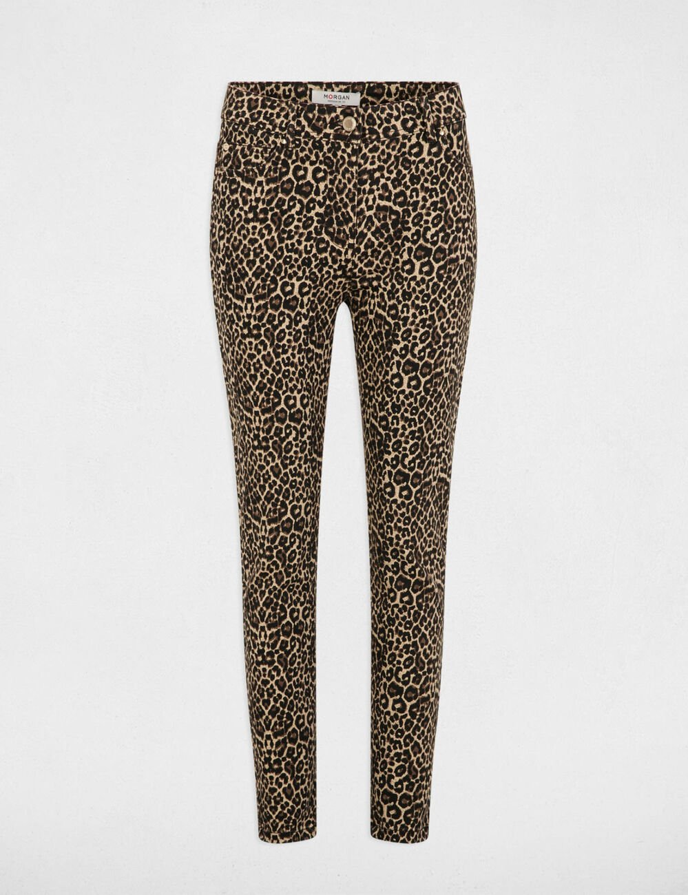 Slim trousers leopard print multicolor women