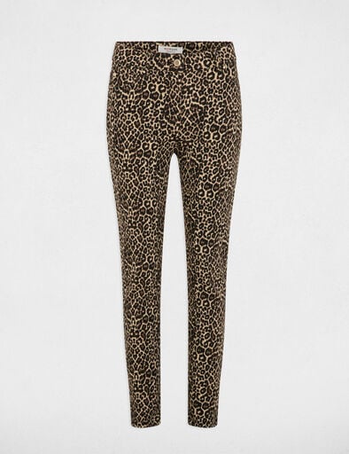 Slim trousers leopard print multicolor women