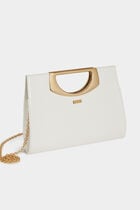 Clutch bag with croc effect white women